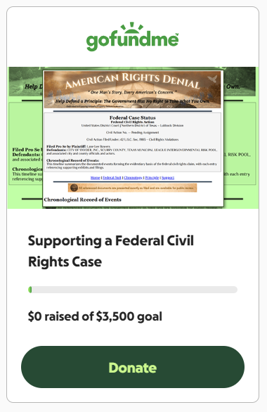 Support this Federal Civil Rights Case, because every Americans Rights Matter.
